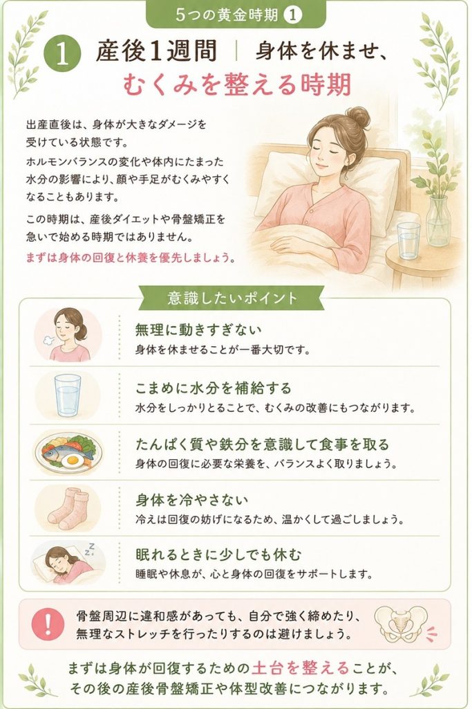 産後1週間の身体の回復とむくみケア